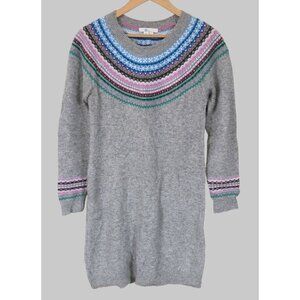 Boden Knit Fair Isle Sweater Dress Womens Size 6 Wool Blend Holiday Winter